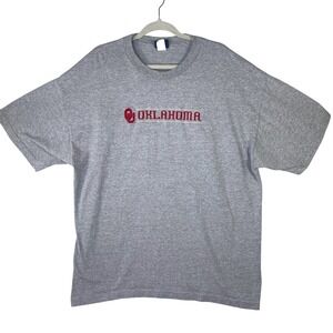 Team Edition Oklahoma Sooners T-Shirt Mens 2XL Gray Embroidered Logo NCAA